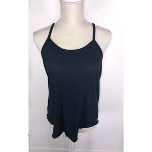 Chaser Deep Navy jersey Knit T-Strap Tank - M